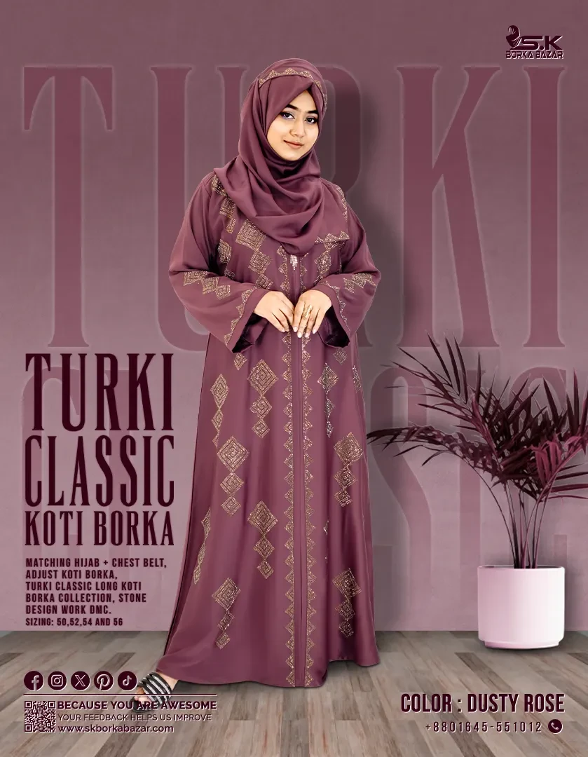 Turki Classic Koti Borka - Dusty Rose